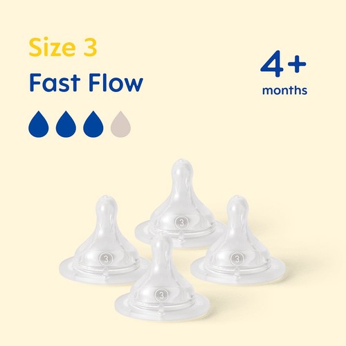 MAM Silicone Bottle Teats Fast Flow 4+ Months Level 3 thumbnail 2