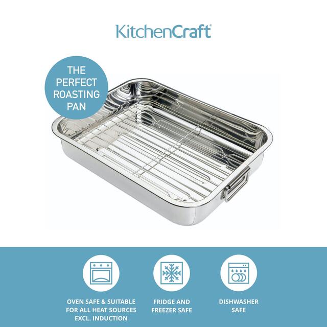 KitchenCraft Stainless Steel Roaster With Rack thumbnail 2