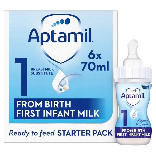 Aptamil 1 First Infant Baby Milk Formula Liquid Starter Pack Ready to Feed