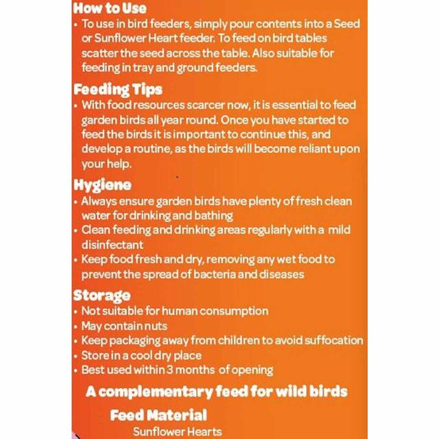 Peckish Sunflower Hearts For Wild Birds thumbnail 6