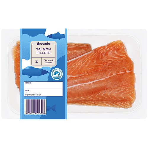 Ocado 2 Salmon Skin On Mid/Tail Fillets thumbnail 3