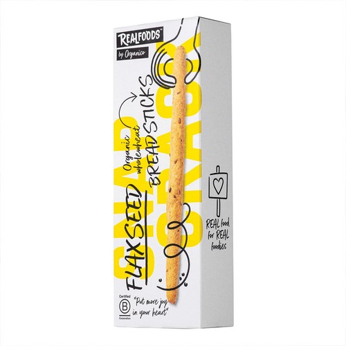 Realfoods Organic Flaxseed Breadsticks thumbnail 3