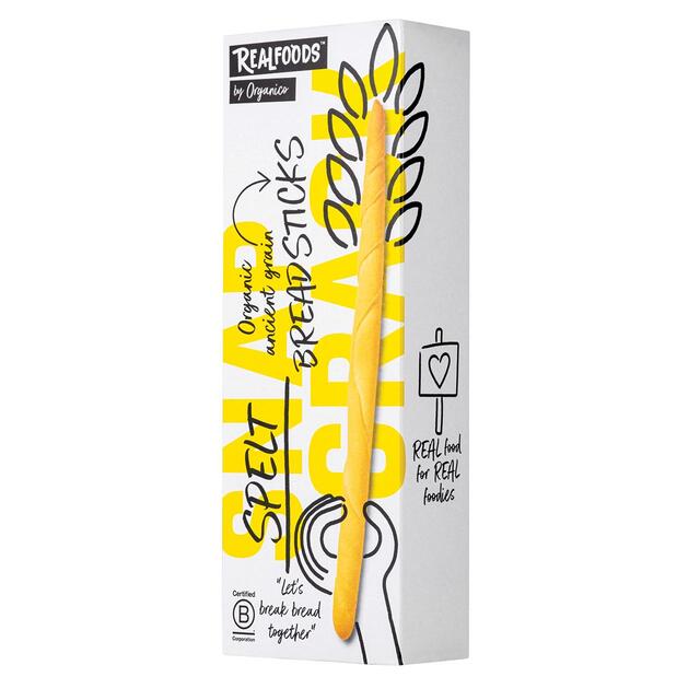 Realfoods by Organico Organic Spelt breadsticks thumbnail 2