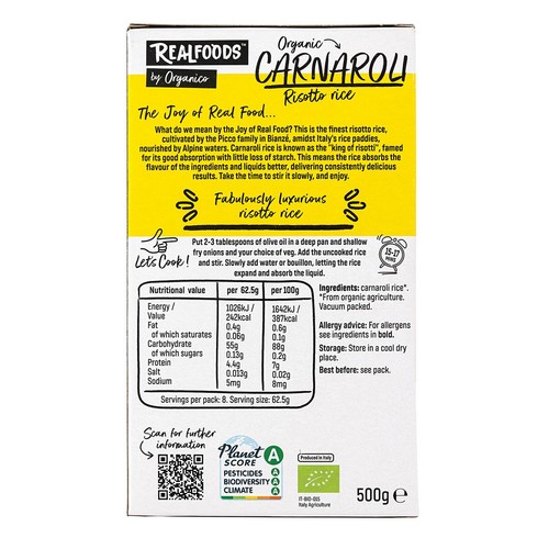 Realfoods Organic Carnaroli Risotto Rice thumbnail 2