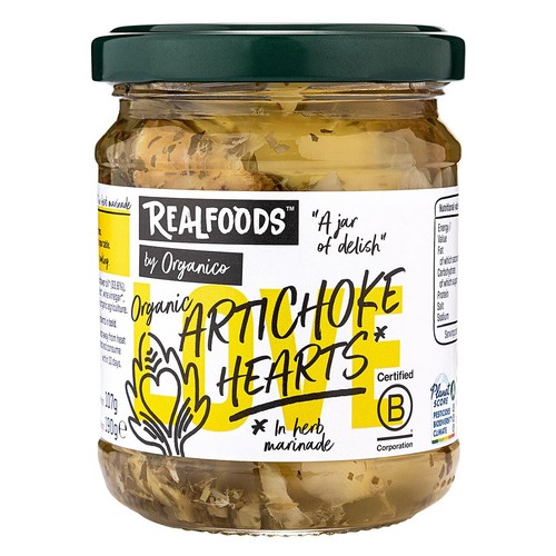 Realfoods by Organico Organic Artichokes Hearts in Herb Marinade