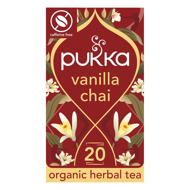 Pukka Organic Vanilla Chai Tea x20 Home-Compostable Herbal Tea Bags
