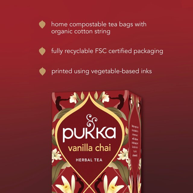 Pukka Organic Vanilla Chai Tea x20 Home-Compostable Herbal Tea Bags thumbnail 4