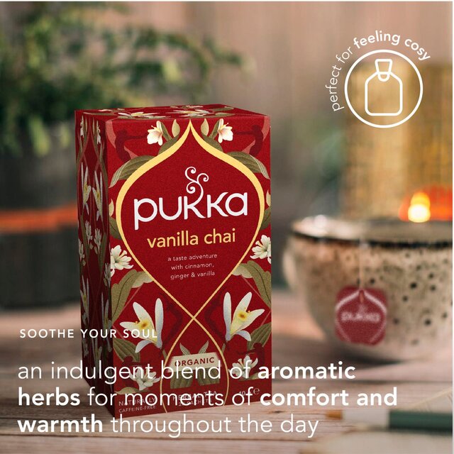 Pukka Organic Vanilla Chai Tea x20 Home-Compostable Herbal Tea Bags thumbnail 7