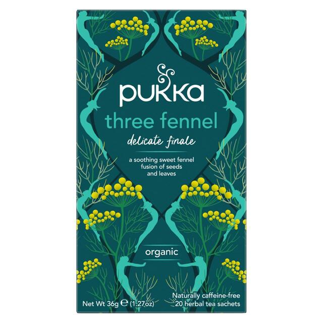 Pukka Organic Three Fennel Herbal Tea 20 Home Compostable Tea Bags thumbnail 2