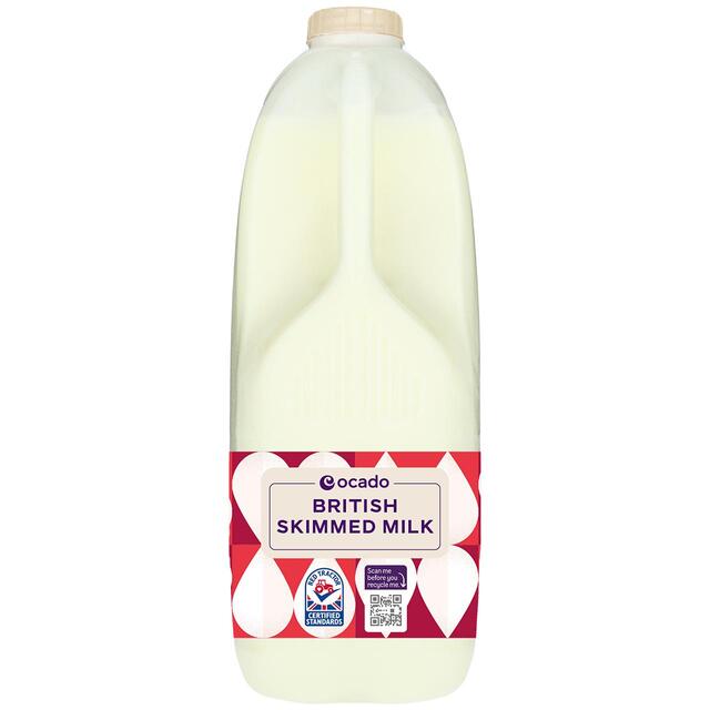 Ocado British Skimmed Milk 4 Pints
