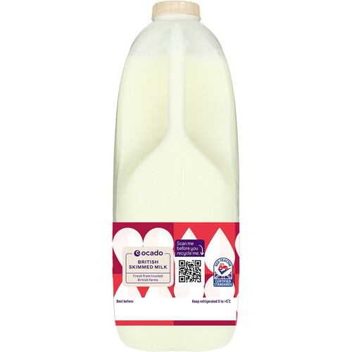 Ocado British Skimmed Milk 4 Pints thumbnail 2