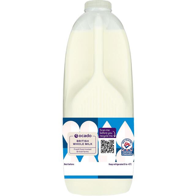 Ocado British Whole Milk 4 Pints thumbnail 2