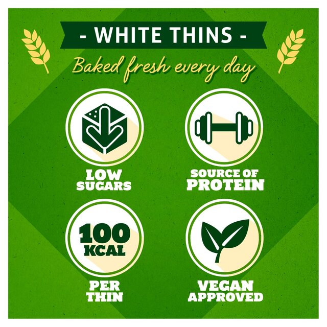 Warburtons White Sandwich Thins thumbnail 3