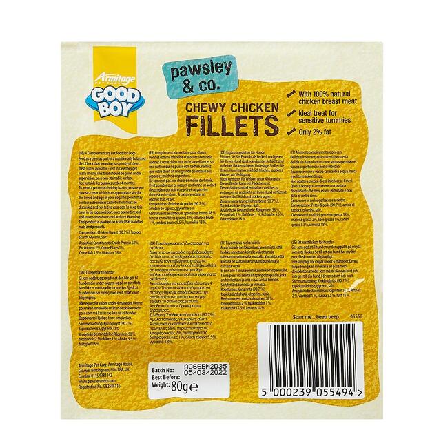 Good Boy Chewy Chicken Fillets Dog Treats thumbnail 2