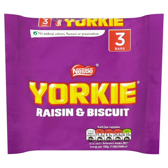 Yorkie Raisin & Biscuit Chocolate Bar Multipack thumbnail 2