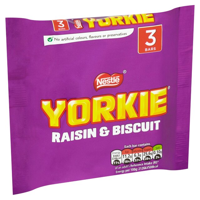 Yorkie Raisin & Biscuit Chocolate Bar Multipack thumbnail 3