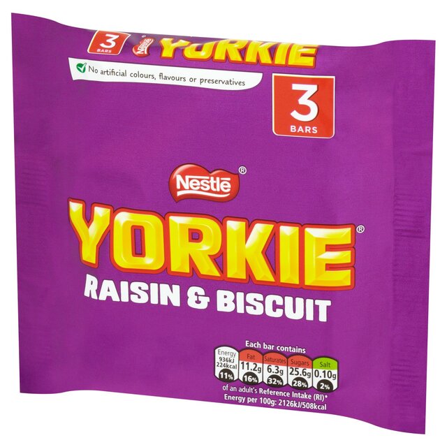 Yorkie Raisin & Biscuit Chocolate Bar Multipack thumbnail 4