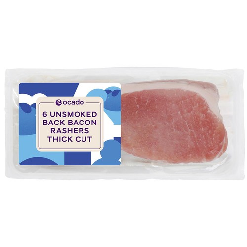 Ocado 6 Unsmoked Back Bacon Rashers Thick Cut