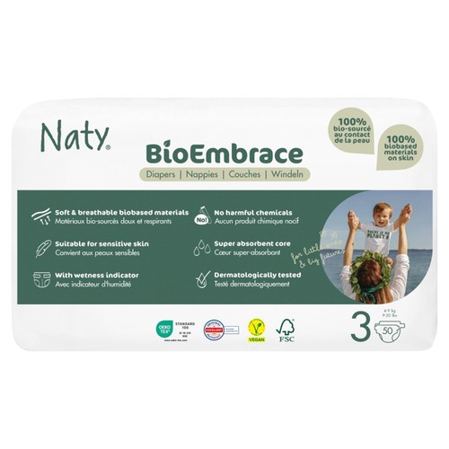 Naty BioEmbrace Big Pack Nappies Size 3 (4-9kg) thumbnail 3