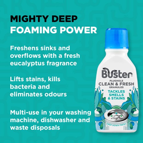 Buster Plughole Sanitiser Foaming Granules thumbnail 2