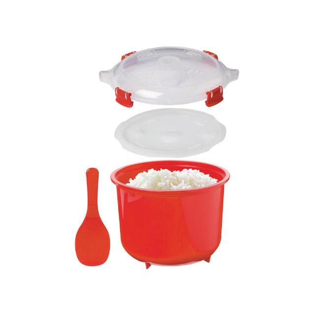 Sistema Plastic Microwave Rice Steamer, Red 2.6L thumbnail 3
