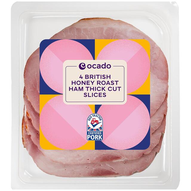 Ocado British Honey Roast Ham 4 Slices Thick Cut