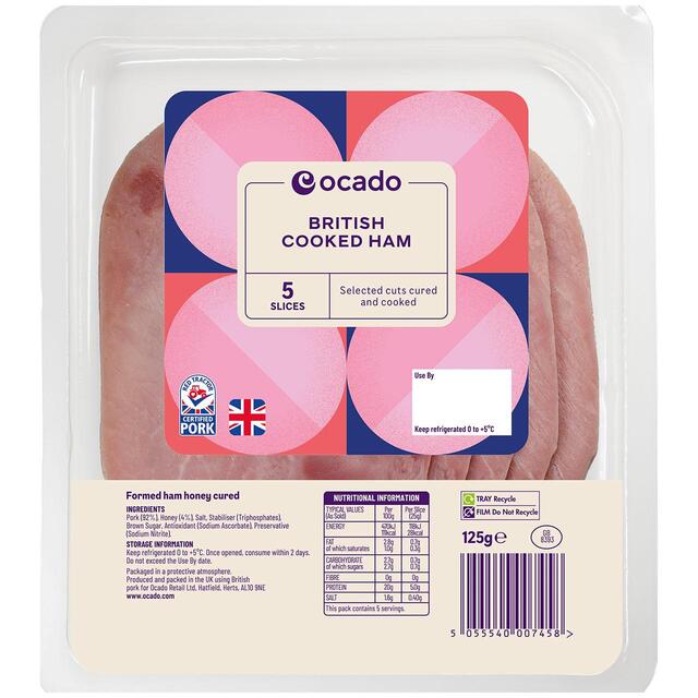 Ocado British Cooked Ham 5 Slices thumbnail 2