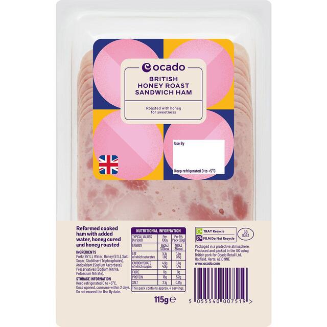 Ocado British Honey Roast Sandwich Ham thumbnail 2