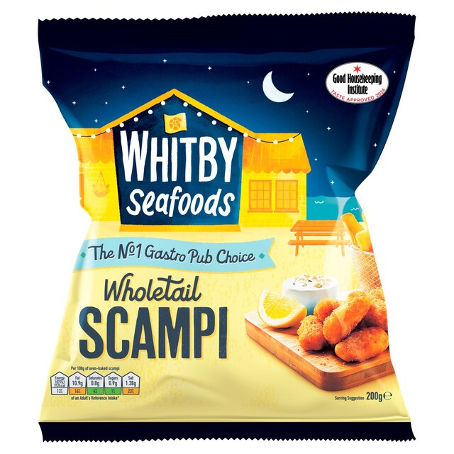 Whitby Seafoods Wholetail Breaded Scampi Frozen