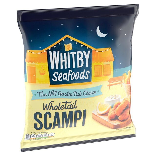 Whitby Seafoods Wholetail Breaded Scampi Frozen thumbnail 2