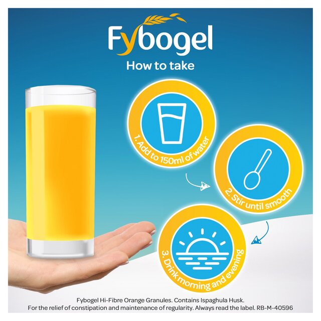 Fybogel Hi-Fibre Orange Flavour for Constipation Relief thumbnail 3