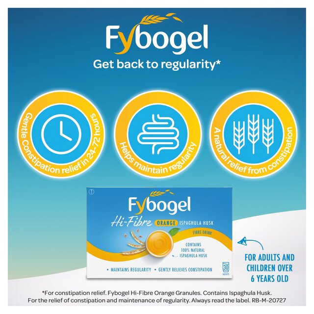 Fybogel Hi-Fibre Orange Flavour for Constipation Relief thumbnail 4