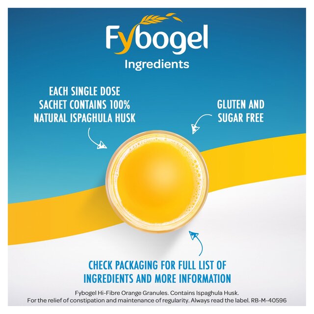 Fybogel Hi-Fibre Orange Flavour for Constipation Relief thumbnail 5