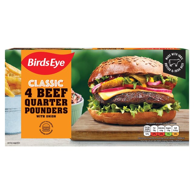 Birds Eye Classic 4 Beef Quarter Pounders with Onion thumbnail 2