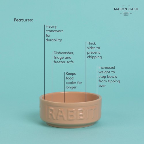 Mason Cash Lettered Rabbit Bowl, 13cm thumbnail 2