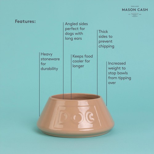 Mason Cash Lettered Dog Non Tip Bowl 21cm thumbnail 4