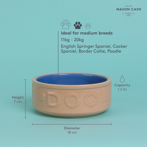 Mason Cash Lettered Cane & Blue Dog Bowl 18cm thumbnail 4