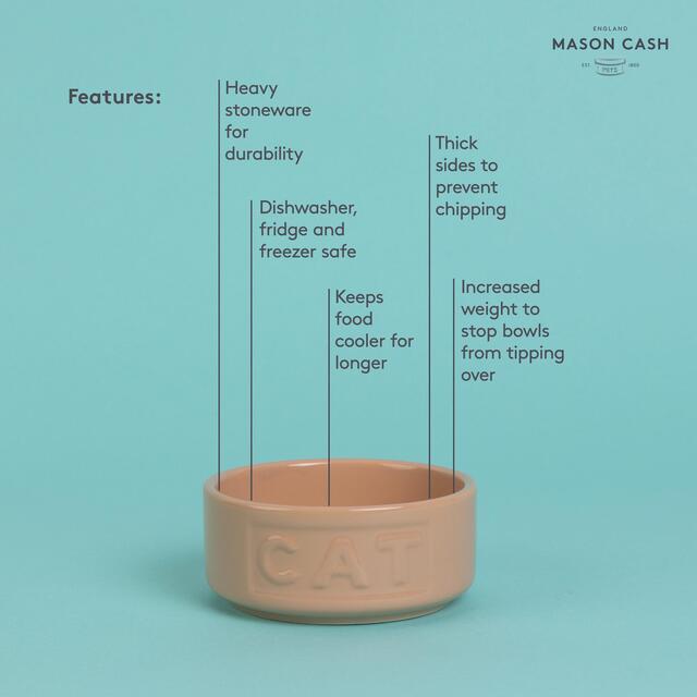 Mason Cash Cane Lettered Cat Bowl 13cm thumbnail 4