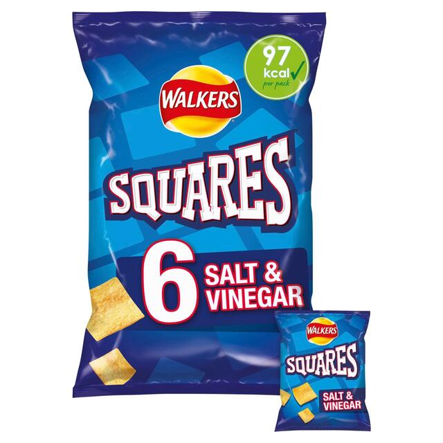 Walkers Squares Salt & Vinegar Multipack Snacks thumbnail 2