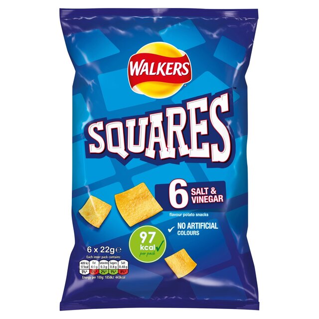 Walkers Squares Salt & Vinegar Multipack Snacks thumbnail 4