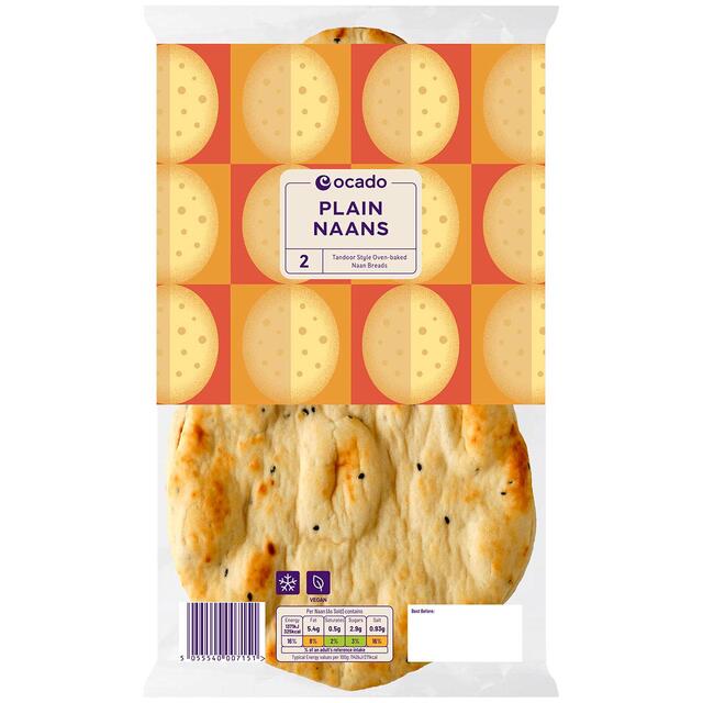 Ocado 2 Plain Naans thumbnail 2