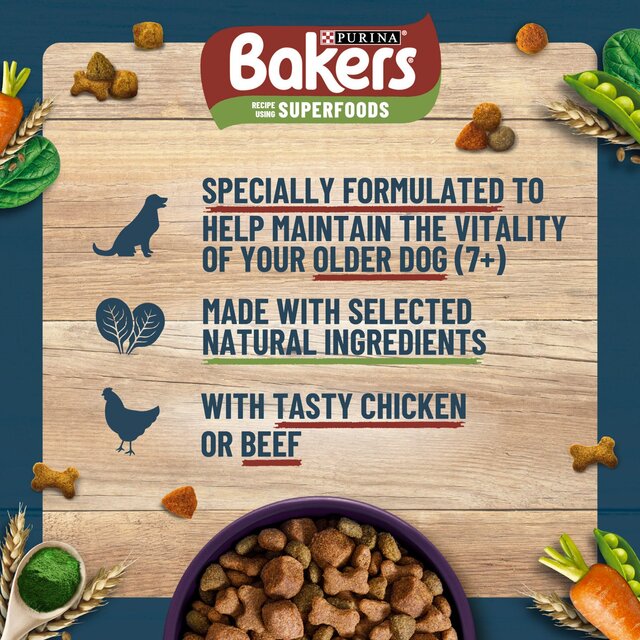 Bakers Senior Chicken with Vegetables Dry Dog Food thumbnail 6