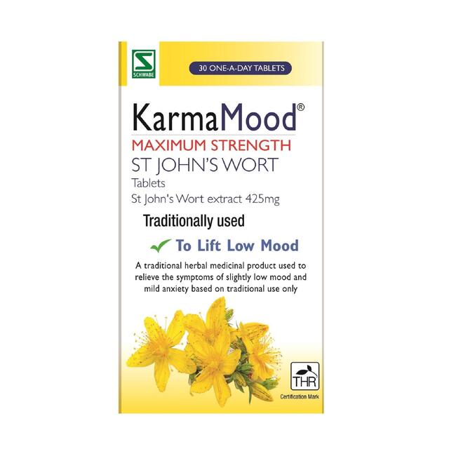 KarmaMood Maximum Strength St John's Wort To Lift Low Mood Tablets 425mg