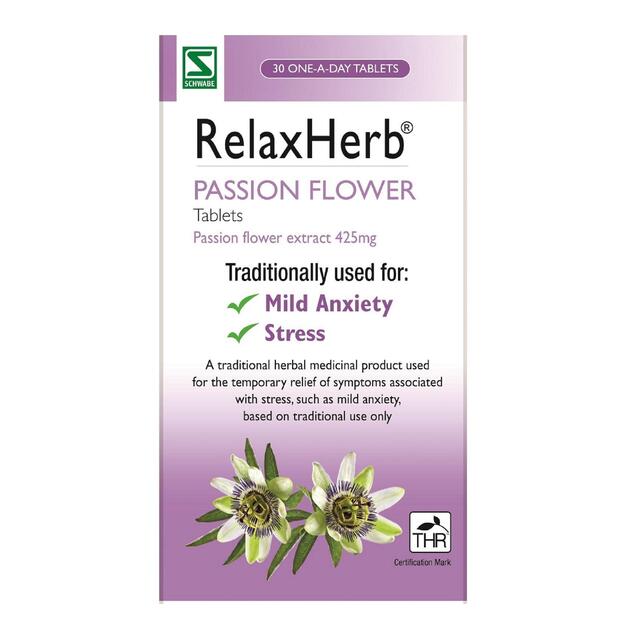 RelaxHerb Passion Flower Anxiety & Stress Tablets 425mg