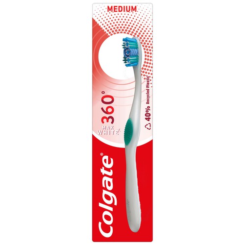 Colgate 360 Max White One Teeth Whitening Medium Manual Toothbrush