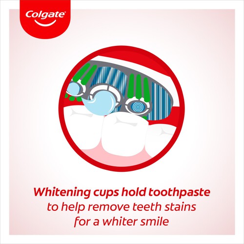 Colgate 360 Max White One Teeth Whitening Medium Manual Toothbrush thumbnail 3