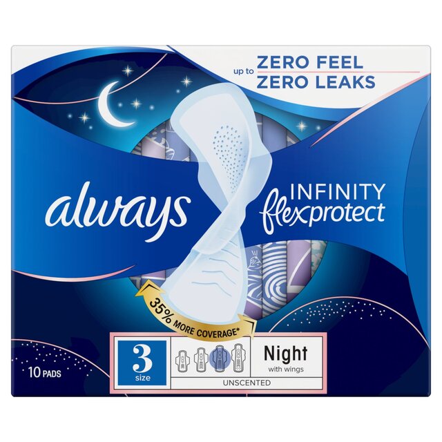 Always Sanitary Towels Infinity Night (Size 3) Wings thumbnail 2