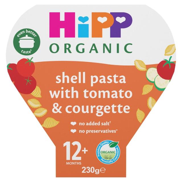 HiPP Organic Shell Pasta with Tomato & Courgette Toddler Tray Meal 12+ Mths