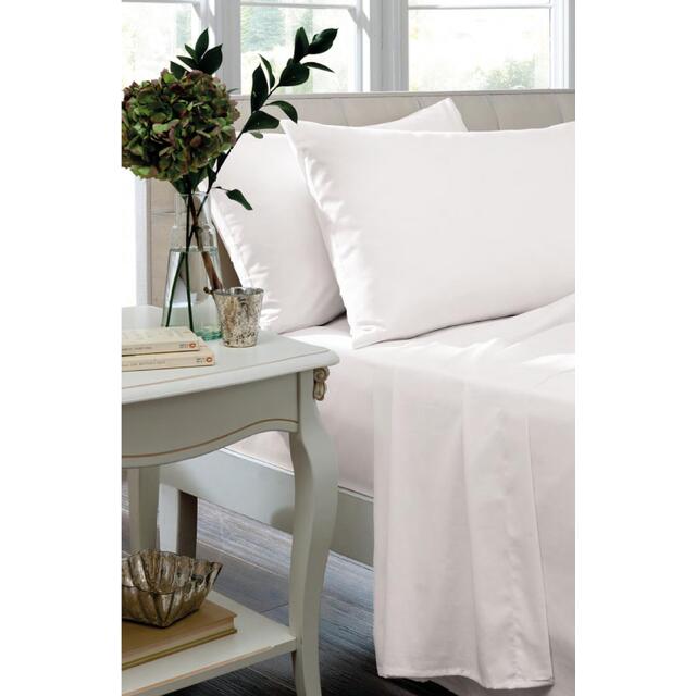 Catherine Lansfield Plain Dye Polycotton Single Fitted Sheet, White thumbnail 5