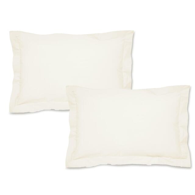 Catherine Lansfield Plain Dye Polycotton Oxford Pillowcase Pair, Cream